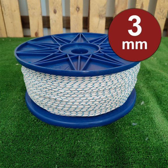 3 MM 10 METRE ÖRGÜ HALAT İSKOTA HALAT DENİZCİ TEKNE HALATI SALINCAK İP DAĞCI İP HALAT ürün görseli 1