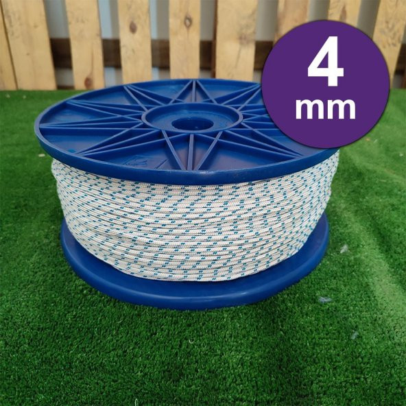 4 MM 50 METRE ÖRGÜ HALAT İSKOTA HALAT DENİZCİ TEKNE HALATI SALINCAK İP DAĞCI İP HALAT ürün görseli 1