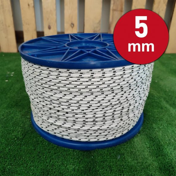 5 MM 10 METRE ÖRGÜ HALAT İSKOTA HALAT DENİZCİ TEKNE HALATI SALINCAK İP DAĞCI İP HALAT ürün görseli 1