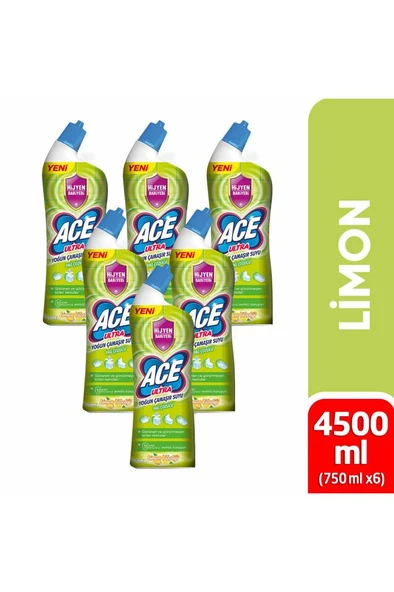 ACE Ultra Yoğun Kıvamlı Çamaşır Suyu Limon Tazeliği 810g X6 ürün görseli 1