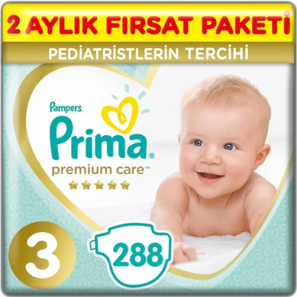 Prima Premium Care Bebek Bezi 3 Beden 288 Adet Midi 2 Aylık Fırsat Paketi ürün görseli 1