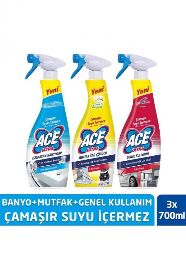 ACE Ultra Köpük Çamaşır Susuz Banyo Mutfak Çok Amaçlı Avantaj Paketi ürün görseli 1