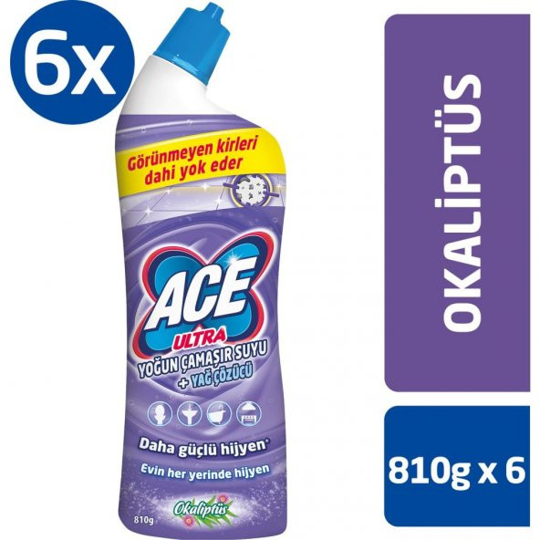 ACE Ultra Yoğun Kıvamlı Çamaşır Suyu Okaliptus 810g x6 ürün görseli 1