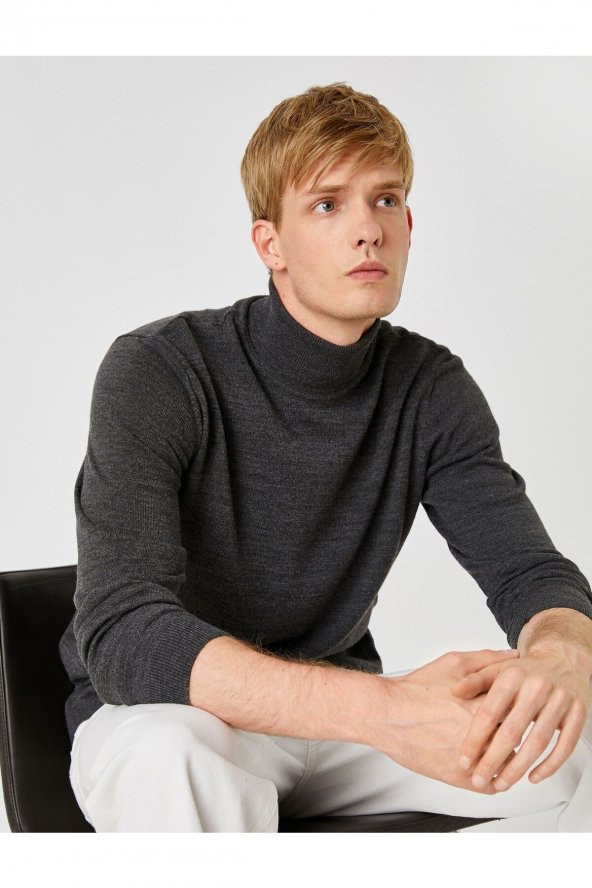 Basic Turtleneck Sweater - Resim 6