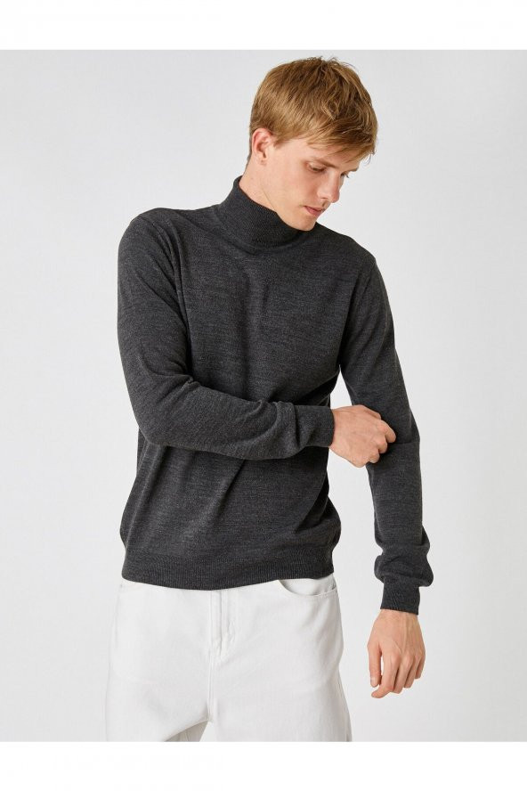 Basic Turtleneck Sweater - Resim 7