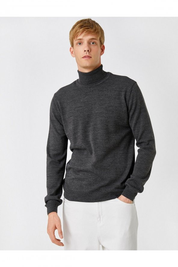 Basic Turtleneck Sweater - Resim 8