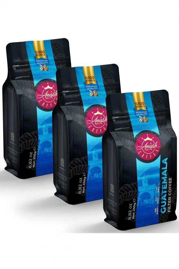 Anişah Guatemala Filtre Kahve Öğütülmüş 3 x 250 Gr - 3lü Paket ürün görseli 1