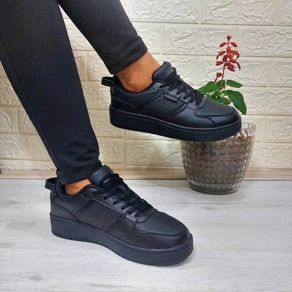 Kinetix Enner Pu Siyah Comfort Fuspetli Atom Sneaker Spor Ayakkabı ürün görseli 1