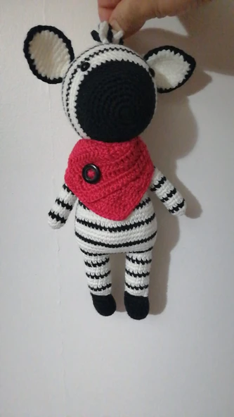 Şirin Zebra Amigurumi Organik Oyuncak ürün görseli 1