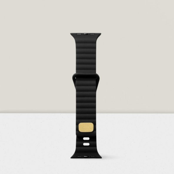 Cosmostech Akıllı Saat Watch için Uyumlu 42MM 44MM 45MM 49MM 1/2/3/4/5/6/se/7/8/ultra Silikon Kordon ve Kayışı Dalgalı Şerit Tasarım Siyah ürün görseli 1