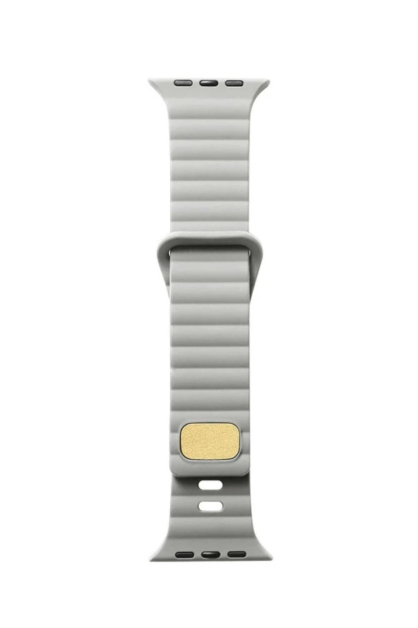 Cosmostech Akıllı Saat Watch için Uyumlu 42MM 44MM 45MM 49MM 1/2/3/4/5/6/se/7/8/ultra Silikon Kordon ve Kayışı Dalgalı Şerit Tasarım Açık Gri ürün görseli 1