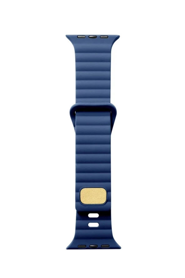 Cosmostech Akıllı Saat Watch için Uyumlu 42MM 44MM 45MM 49MM 1/2/3/4/5/6/se/7/8/ultra Silikon Kordon ve Kayışı Dalgalı Şerit Tasarım Lacivert ürün görseli 1