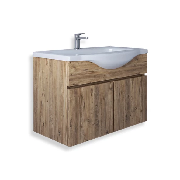Teta Home Kahire 80 cm MDF Banyo Lavabolu Alt Dolap  Atlantik Çam ürün görseli 1