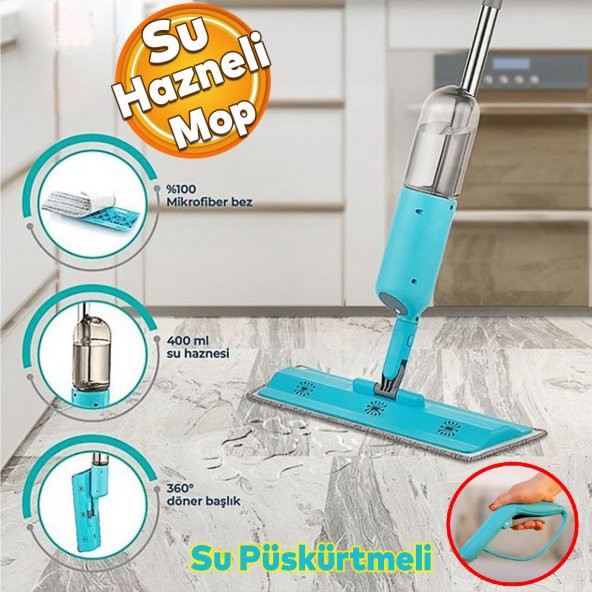 Ev Ofis İşyeri Superbright Cam Duvar Parke Zemin Silme Temizleme Püskürtmeli Su Hazneli Mop ürün görseli 1