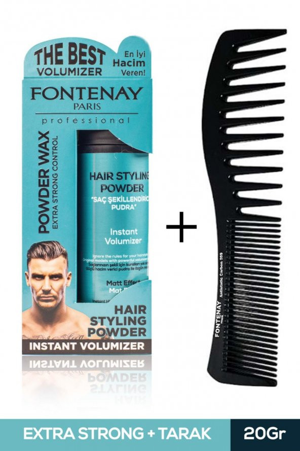 FONTENAY SAÇ ŞEKİLLENDİRİCİ PUDRA TOZ WAX MAT EFFECT MAVI 20GR + ŞEKİL TARAĞI 2Lİ SET ürün görseli 1