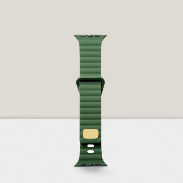 Cosmostech Akıllı Saat Watch için Uyumlu 42MM 44MM 45MM 49MM 1/2/3/4/5/6/se/7/8/ultra Silikon Kordon ve Kayışı Dalgalı Şerit Tasarım Yeşil ürün görseli 1
