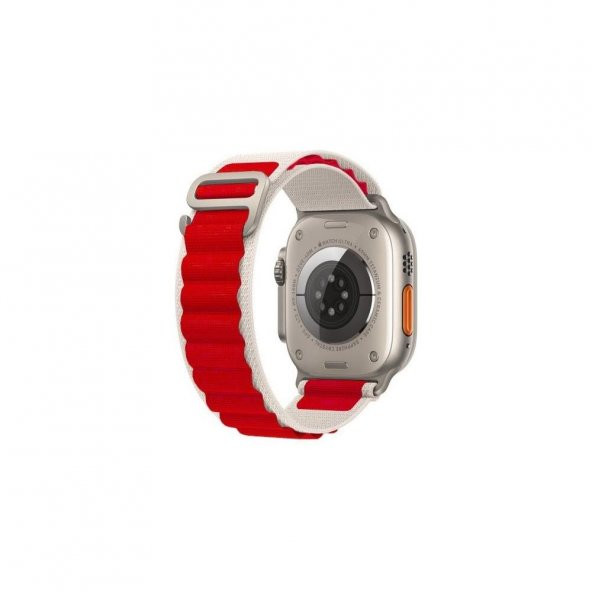 Cosmostech Akıllı Saat Watch için Uyumlu 42MM 44MM 45MM 49MM 1/2/3/4/5/6/se/7/8/ultra Çift Katman Kordon ve Kayışı Beyaz(Kırmızı) ürün görseli 1