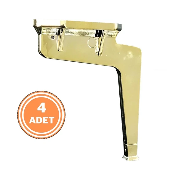4 Adet Kaz Lüks Mobilya Koltuk Ayağı Metal Altın Sarı 17 cm ürün görseli 1
