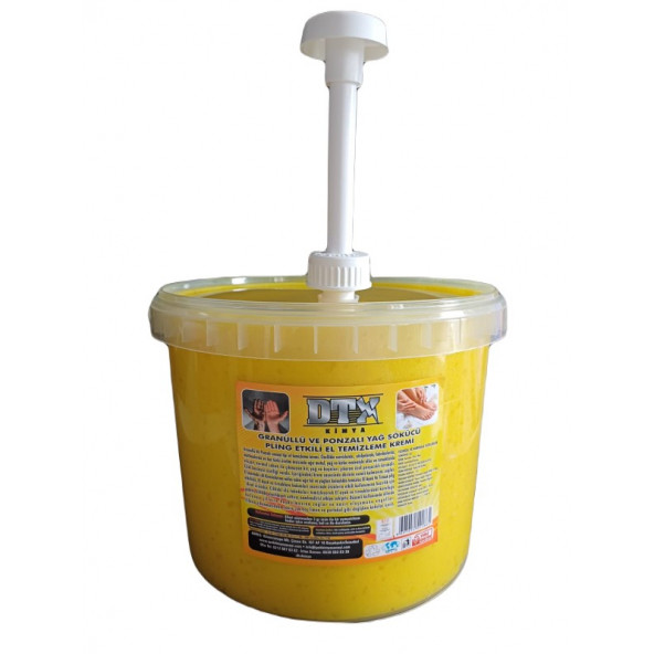 Dtx Kimya Sanayi Tipi Sarı  Granürlü El Temizleme Sabunu Pompalı 5 Kg ürün görseli 1