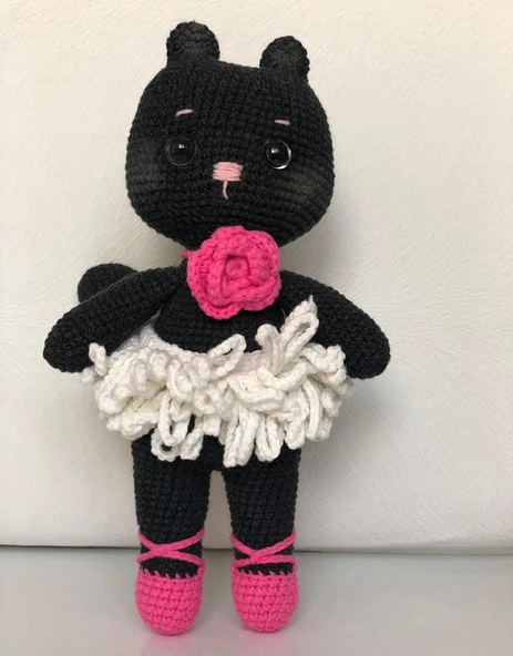 Şirin Balerin Kedi Amigurumi Organik Oyuncak ürün görseli 1