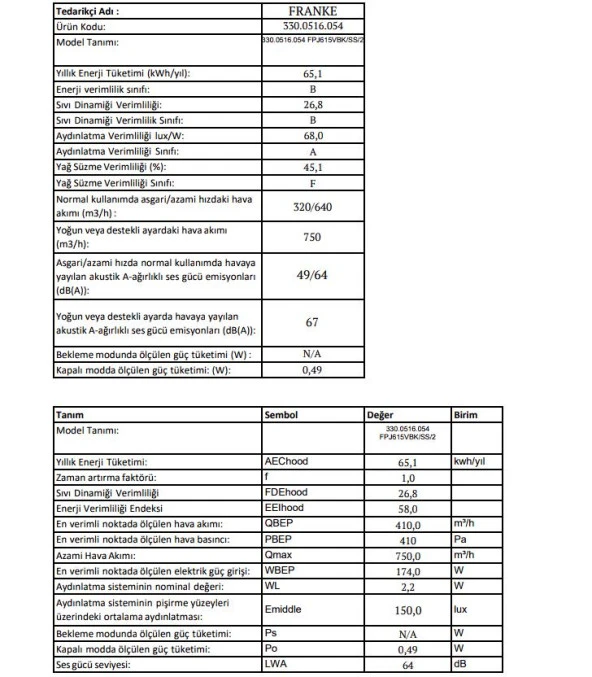 FRANKE FPJ 615 V BK/SS SİYAH DAVLUMBAZ - Resim 4