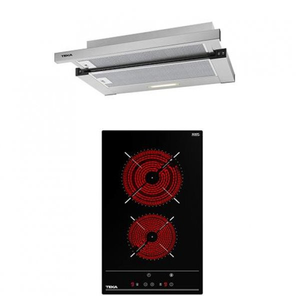 Teka Ankastre Set (TL 6210 Aspiratör+TBC 32010 BK 2 Gözlü Elektrikli Ocak) ürün görseli 1