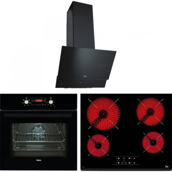 Teka - Chef 9 Ankastre Set - (Hak 627 Bk Fırın + Tz 6415 Ocak + Tvt 60.1 Davlumbaz) - Siyah - 64000469 ürün görseli 1