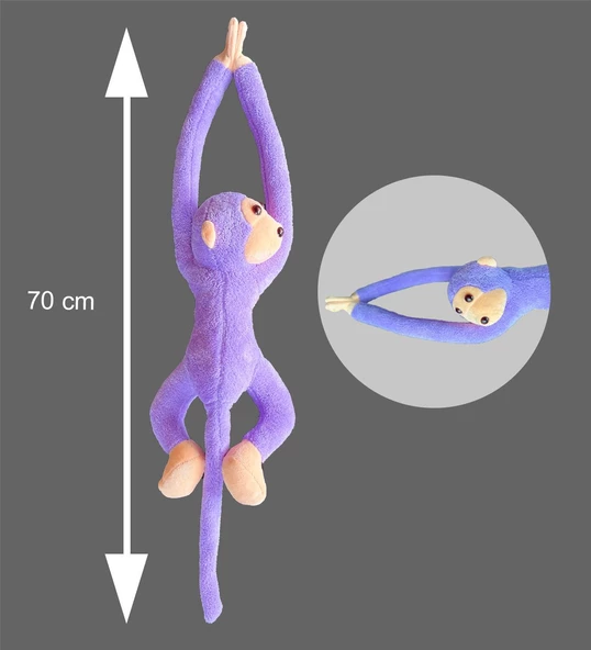 Elleri Yapışan Oyun Ve Uyku Arkadaşı 70 Cm Peluş Maymun Oyuncak - Premium Kumaş ürün görseli 1
