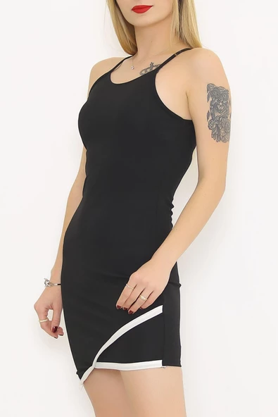 Zhlbutik Altı Biyeli Elbise Siyah - Resim 8