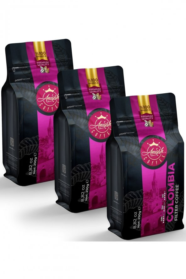Anişah Kolombiya Filtre Kahve 3 x 250 gr- 3lü Paket ürün görseli 1