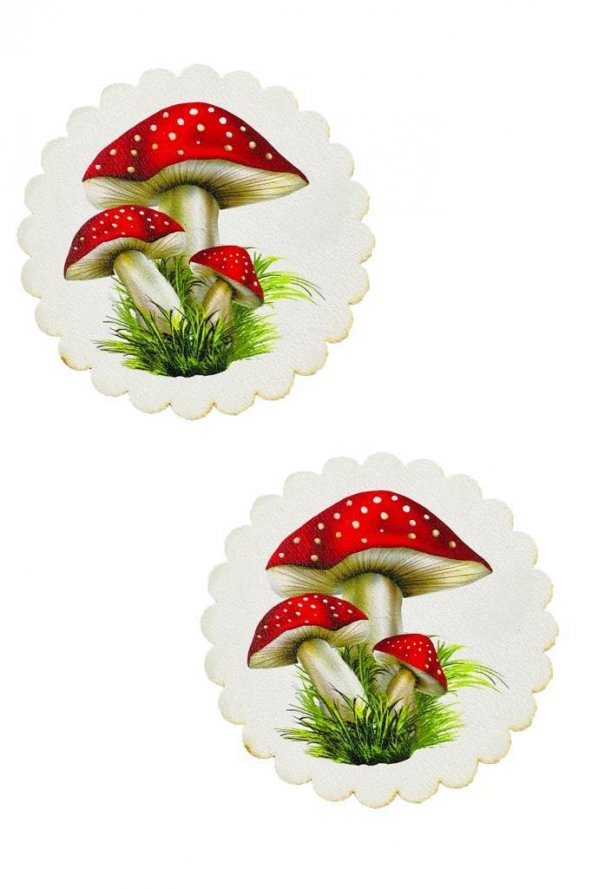 2li Ahşap Desenli 9.5cm Kaydırmaz 5mm Bardak Sunum Altlığı ürün görseli 1