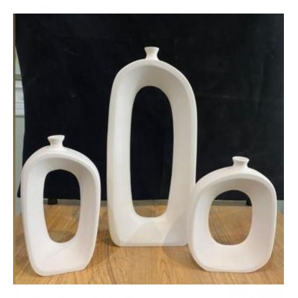 ÜÇLÜ OVAL VAZO SET VZ258-1 ürün görseli 1