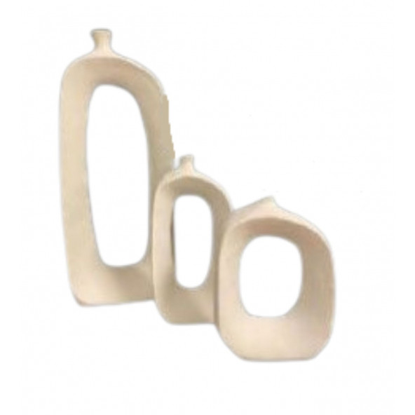 ÜÇLÜ OVAL VAZO SET VZ258-1 - Resim 2