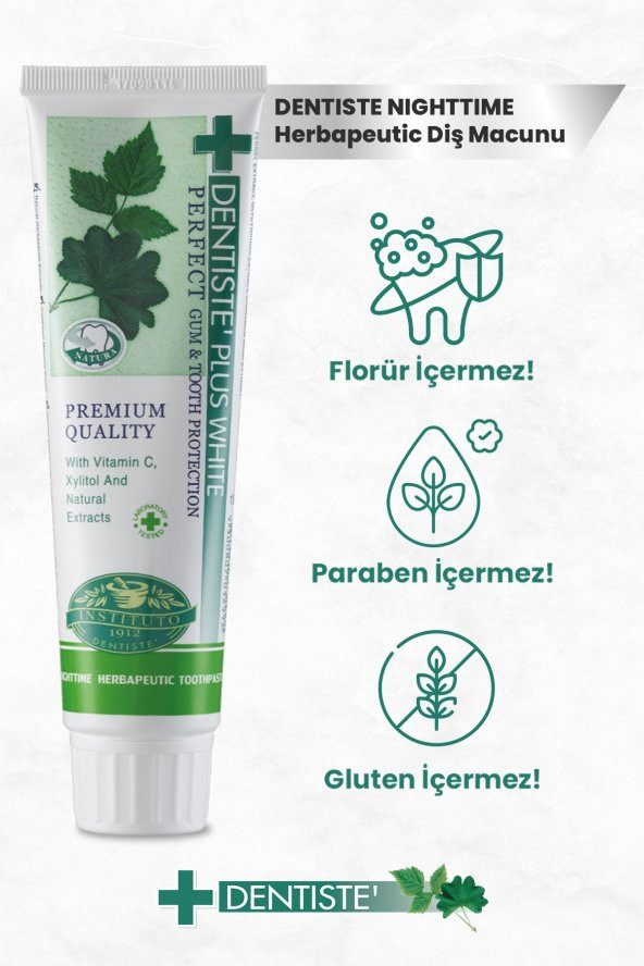 Dentiste Plus Nighttime Herbapeutic Diş Macunu 100gr - Resim 3
