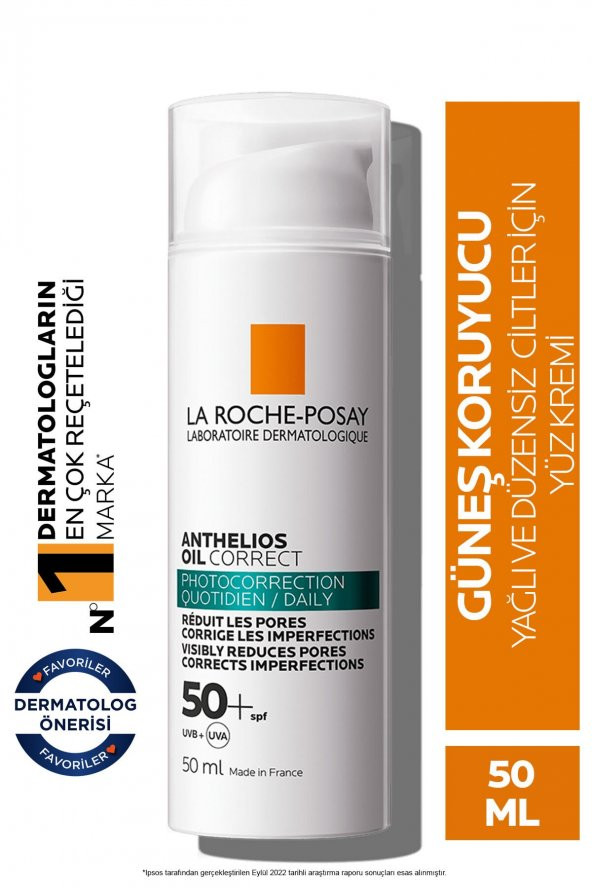 La Roche Posay Anthelios Oil Correct Spf+50 Yağlı Ve Akneye Eğilimli Ciltler Için Yüz Güneş Kremi ürün görseli 1