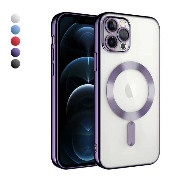 iPhone 11 Pro Kılıf Magsafe Özellikli Metal Lazer Silikon Kapak ürün görseli 1