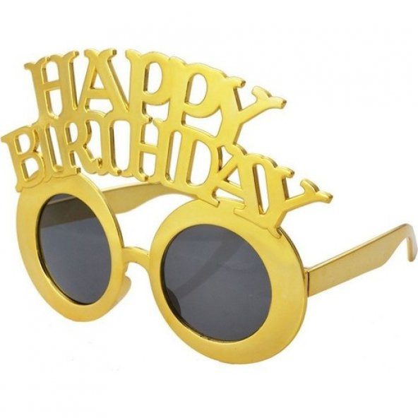 Parti Gözlük Gold Happy Bırthday - Resim 2