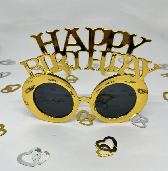 Parti Gözlük Gold Happy Bırthday - Resim 4