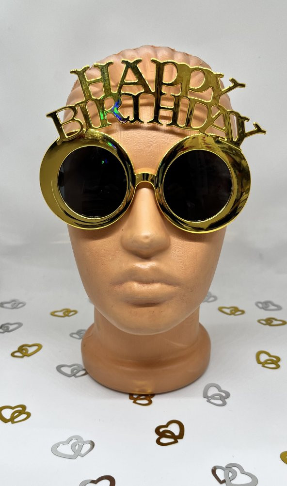 Parti Gözlük Gold Happy Bırthday - Resim 5