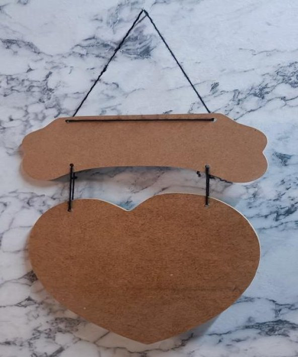 Hobi Adn 0226 Dekoratif Kapı Süsü Kalpli MODEL Ahşap MDF HAM CNC Kesim El Yapım ürün görseli 1