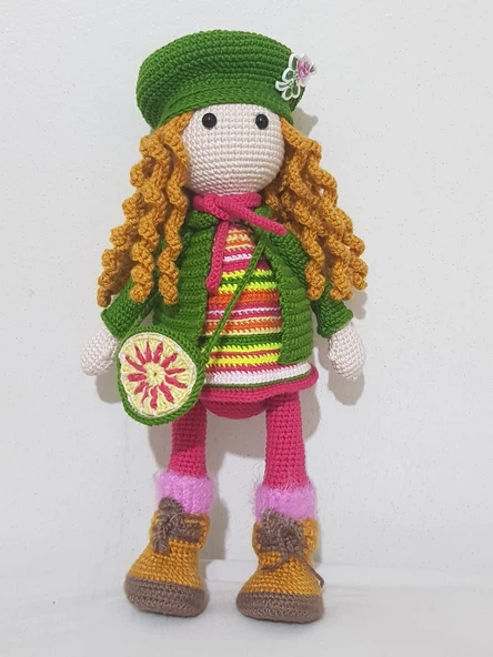 Bayan Tarçın Bebek Amigurumi Organik Oyuncak ürün görseli 1