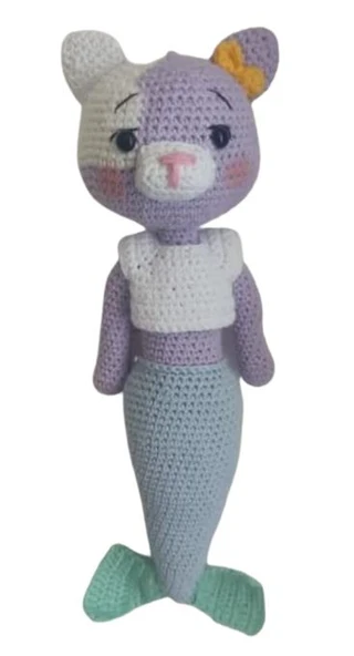 Deniz Kedisi Uyku Arkadaşı Amigurumi Organik Oyuncak ürün görseli 1