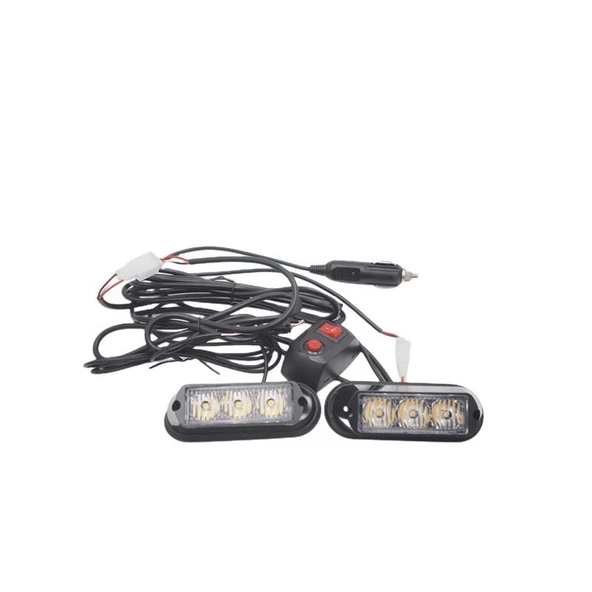 Space Çakar lamba 3x2 led 12w 12-24v amber-amber / LAPA197 ürün görseli 1