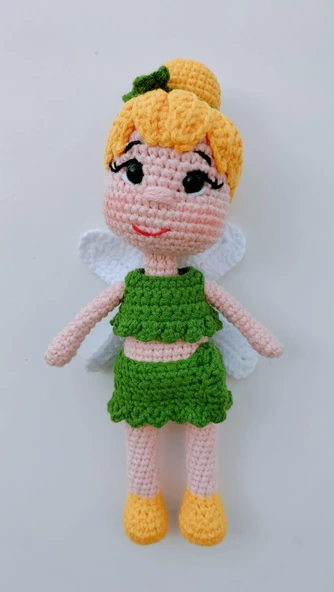 Minyatür Tinker Bell Bebek Amigurumi Organik Oyuncak ürün görseli 1