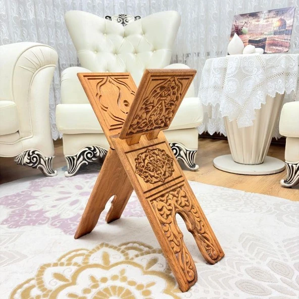 Ahşap Rahle Oymalı - Büyük - 65cm - Resim 2