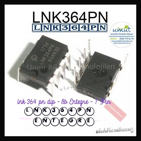 Umut Bilişim Tekonolojileri - LNK 364PN Entegre 4Pin+3Pin - LNK364PN Enterge LNK364PN ENTEGRE LNK364 PN ürün görseli 1