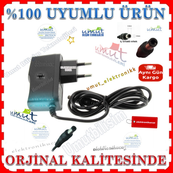 12 Volt 1 Amper Adaptör 12v 1amper 12 Volt 1 A Led -Modem-Mini Uydu Adaptörü Slim Adaptör Şarj İçin ürün görseli 1