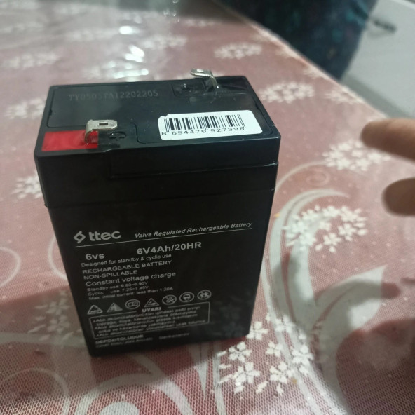 AUEH_TTEC 6 VOLT 4 AMPER BAKIMSIZ KURU AKÜ- 6V 4 AH ÜRETİMLİ AKÜ - HHM & ELEKTRONİKUCUZ ürün görseli 1