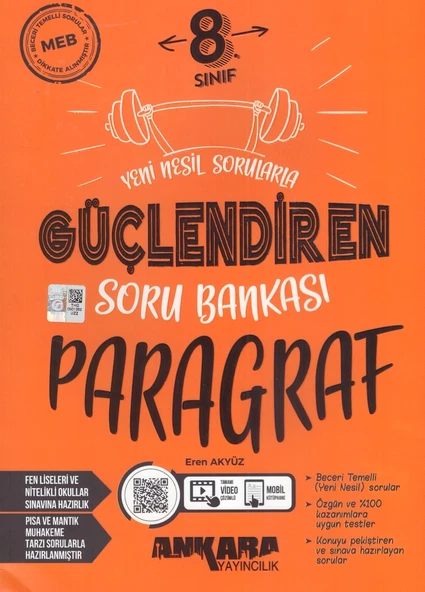 ANKARA 8.SINIF GÜÇLENDİREN PARAGRAF SORU BANKASI ürün görseli 1