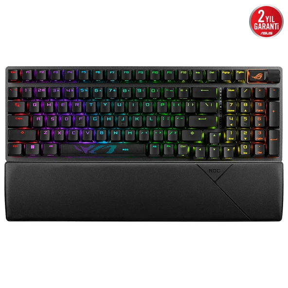 ASUS ROG STRIX SCOPE II 96 WL/NX SNOW/ABS/TR WIRELESS OYUNCU KLAVYESİ 3 FARKLI BAĞLANTI TÜRKÇE TUŞ DİZİLİMİ ROG NX SNOW MEKANİK SWITCH AURA SYNC RGB VE BİLEK DESTEĞİ ürün görseli 1